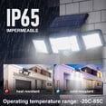 thumbnail image 4 of Muyoka Luz solar para exteriores con 3 cabezales de luz con sensor de movimiento con 192 LED/COB Luz solar para puerta IP65 Luz de cerca impermeable con 3 modos y control remoto para garaje Patio Jard Muyoka Hogar, 4 of 6
