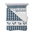 thumbnail image 7 of Farmhouse Blue Plaid Full Size Down Alternative Comforter, Lightweight Comforter Quilt Bedding Set with Pillow Shams Vintage Country Cock Checkered All Seasons Bed Comforter Duvet Insert 78"x90", 7 of 7