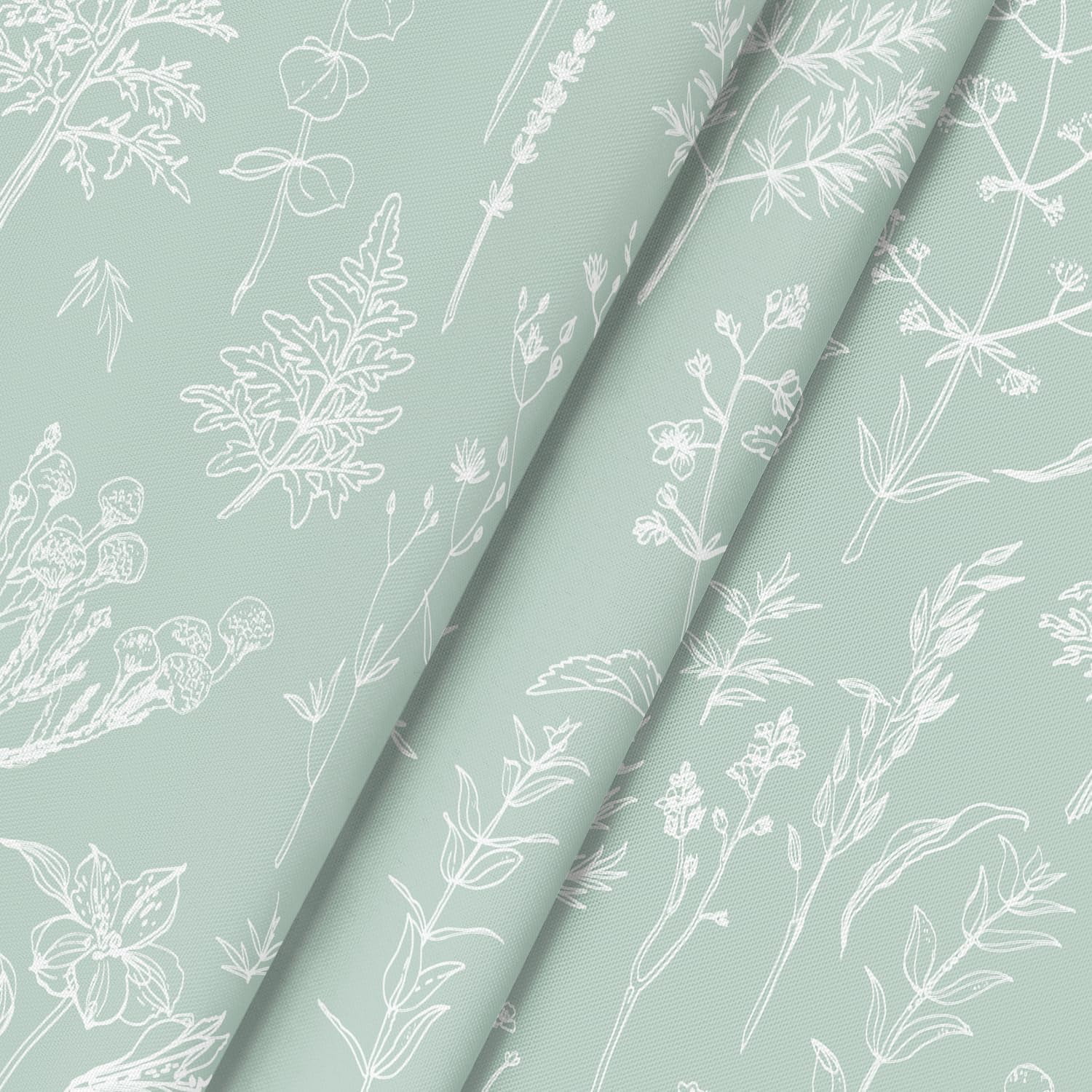 PMS854AZ Sage Green Floral Tablecloth 54x72 Inch - Rectangular Spring Summer Table Cover, 100% Polyester, For Kitchen Dining Party