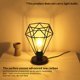 thumbnail image 3 of Lámpara De Diamante De Metal Jaula Pantalla De Hierro Marco Hueco Luz De Mesa Luz De Noche De Escritorio Simple De Moda Retro Delicado E27 Lámpara De Mesa De Ee. Uu. Negro Sin Bombilla seitruly HA025248-00, 3 of 5