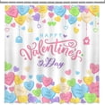 thumbnail image 4 of Valentines Shower Curtain Conversation Heart Bathroom Shower Curtain Valentine Candy Love Hearts Shower Curtains Bathtub Decor with 12 Hooks 72x72 Inches, 4 of 7
