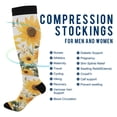 thumbnail image 2 of FORMRS Womens Knee High Socks Casual Long Thick Travel Daily Wear, 1 Pair, Beige Sunflowers, 2 of 6
