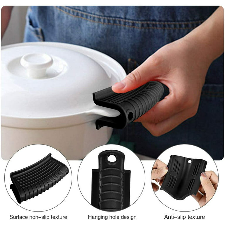 Webake Silicone Hot Handle Cover Holder Sleeve for Cast Iron Skillet Pot  Pan Handle Covers 3