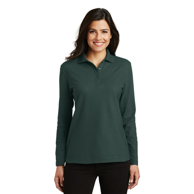 Polo de manga larga para mujer Port Authority® Silk Touch™. L500LS Autoridad Portuaria L500LS