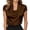 Brown, variant on Draped Neck Short Sleeve Top Casual Versatile Blouse Tee Shirt With Flowy And Elegant Design For Everyday Wear