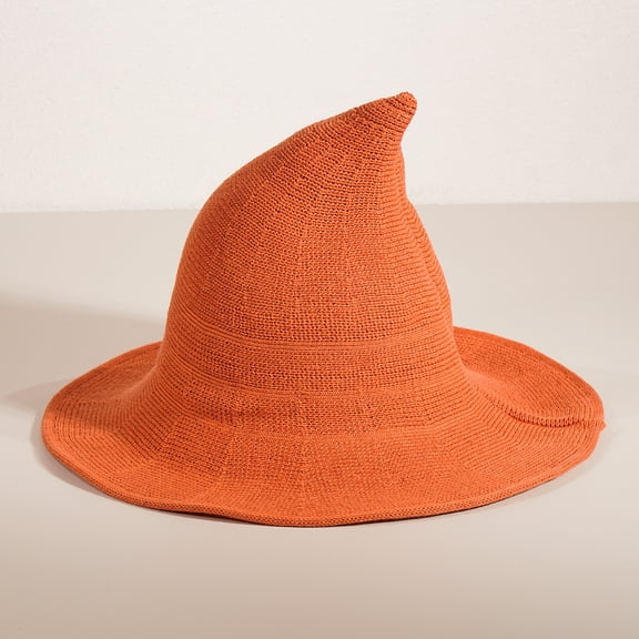 Halloween Wizard Hat, Cotton Gauze Knitted Witch Hat Adult Pointed Magician Hat for Cosplay, Costume Party, Trick or Treat, Carnival and Dress Up