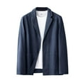 thumbnail image 2 of PiGOGI Men Fashion Casual Comfy Solid Long Sleeve Turndown Collar Outwear Blazer Navy 2XL, 2 of 7