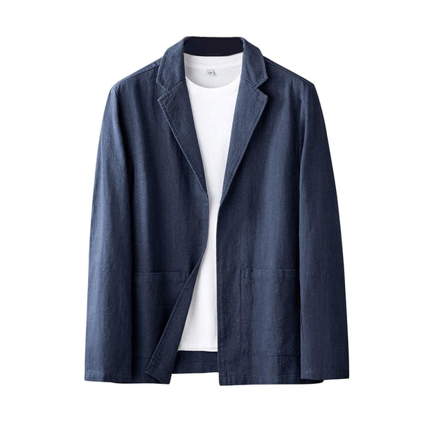 Blazer Slim Homme Manches Longues Col Mandarin - Grande Taille Automne