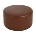 thumbnail image 5 of Newest 30.25" Round PU Leather Ottoman in Light Brown - Dense Foam & Spring Cushion, Modern Living Room Accent​, 5 of 10