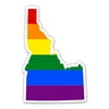 Idaho Gay Flag State Shape Rainbow Pride LGBT - 3" Vinyl Sticker - For Car Laptop I-Pad Phone Helmet Hard Hat - Waterproof Decal