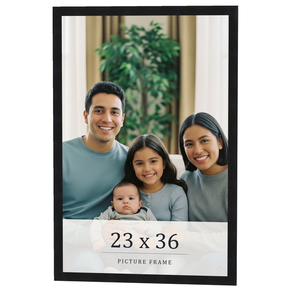 23x36 Frame Black Real Wood Picture Frame Width 0.75 inches | Interior Frame Depth 0.5 inches |