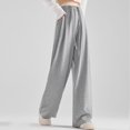 thumbnail image 2 of DeHolifer Women's Maternity Pants High Waisted Wide Leg Over Belly Casual Comfy Activewear Pregnancy Pants with Drawstrings Gray M, 2 of 5