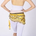 thumbnail image 2 of Hip Scarf Scarves Wrap Sash Skirts Belt with Beads Coins for Cabaret Folk Yellow, 2 of 4