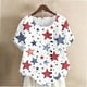 thumbnail image 2 of Vestidos Casuales Para Mujer, Blusas De Mujer De Moda Blusa informal de lino con botones y manga corta estampada para mujer, 2 of 4
