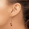 thumbnail image 3 of 14k Yellow Gold Garnet Dangle Earrings - 48mm, 3 of 6