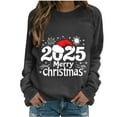 thumbnail image 2 of Women's Christmas Sweatshirt Long Sleeve Crewneck Holiday Pullover Merry Xmas Graphic Print Cozy Lounge Wear Fall Winter Festive Top, 2 of 4