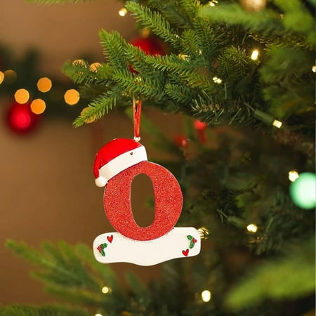 

JNGSA Christmas Little Red Hat Letter Pendant DIY Writable Name 26 Letter Pendant Clearance