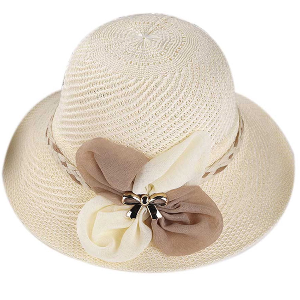TureClos Women Knitted Floral Sun Hat 