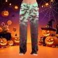 thumbnail image 2 of Fabrcox Women's Pajama Bottoms Flannel Halloween Pumpkin Print Women's Sleep Pants Fall Winter Warm Fluffy Thicken Soft Lounge Pants Women Red XS, 2 of 6