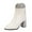White, variant on Fesfesfes Women's Boots New Round Elastic, And Fashionable Sleeve Thick High-heeled Short 6(37)