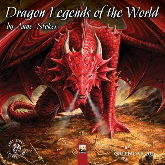 Pre-Owned Anne Stokes: Dragon Legends of the World Mini Wall Calendar 2026 (Art Calendar), (Paperback)