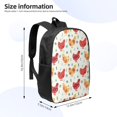 thumbnail image 2 of Uemuo Flower Chicken Printed Durable 17-inch Student Backpack - Lightweight, Waterproof, Adjustable Straps, Ideal for School, Work, Travel, 2 of 5