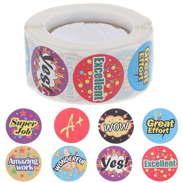 MasteelfCA 1 Roll Cartoon Reward Stickers Children School Reward Stickers Teacher Encouraging Sticker