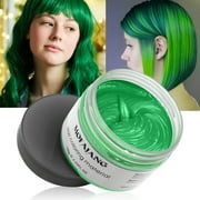 Temporary Green Hair Color Wax, MOFAJANG Instant Hairstyle Cream 4.23 oz Hair Pomades Hairstyle Wax for Men and Women