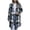 Blue, variant on Tqcoqu Long Wool Blend Jacket for Women, Hooded Plaid Coat Oversized Button Down Shacket 2026 Fall Winter Casual Warm Trench Coats