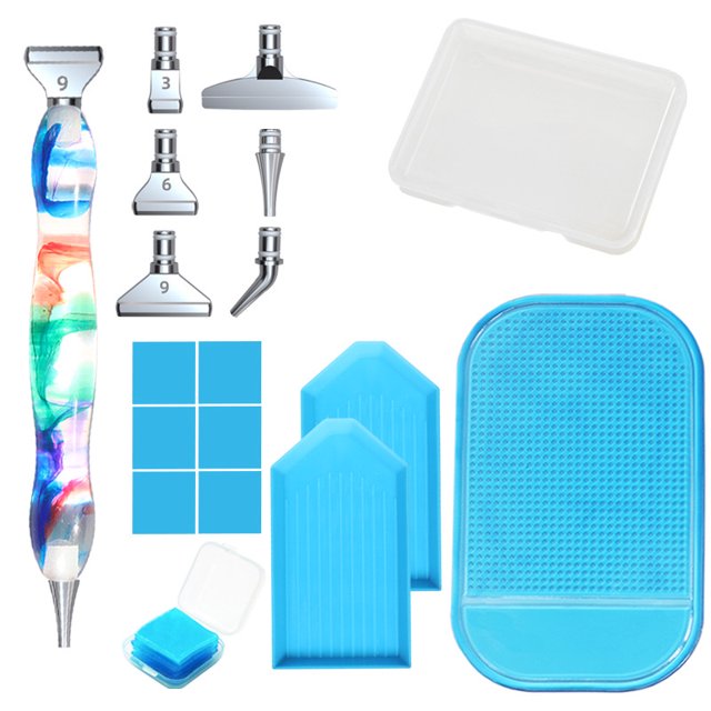 Kits de rotuladores de pintura de diamante 5D, 6 puntas de bolígrafo de pintura de diamante de un solo lugar de acero inoxidable para pintura de diamante de resina WD.WDQZL Hogar