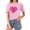 Pink, variant on Hrsba Casual Tops for Women, Baseball Sports Print Crew Neck Short Sleeve Tee Summer Daily Wear Ladies Top