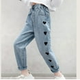 thumbnail image 5 of Pants For Kids Girls Size 7-8 Jeans Girls Jeans Size 12 Girls Clothes Size 14-16 Girls Jeans Denim Elastic Wasit Wide Leg Baggy Pants Kids Clothes, 5 of 7