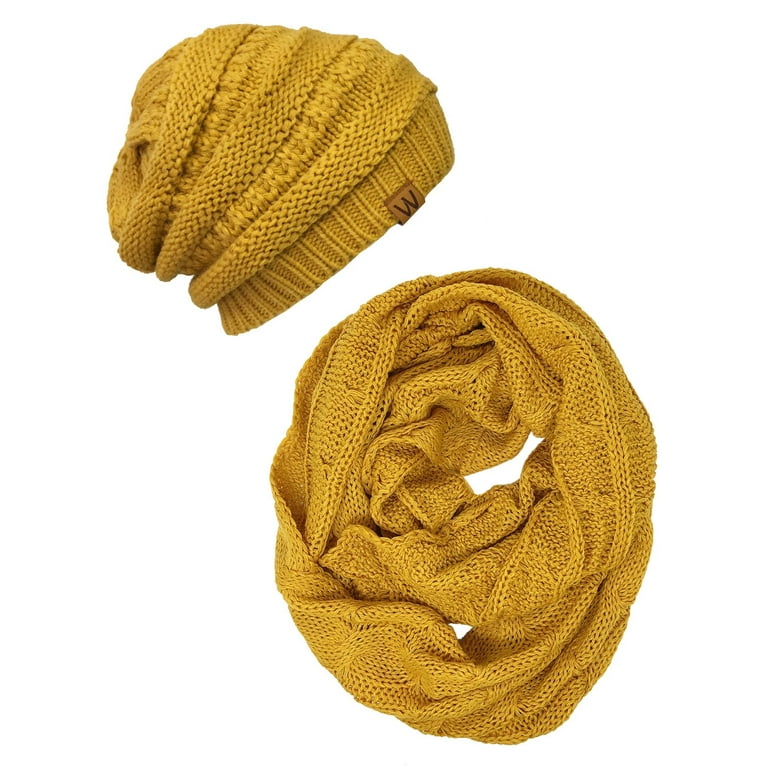 Amazon Cc Beanie And Scarf Set Wrapables Winter Warm Chunky Cable