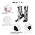 thumbnail image 5 of Mens Crew Socks Womens Checkerboard Black And White Workout Training Athletic Socks, 5 of 7
