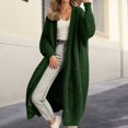 thumbnail image 2 of Wang6 Womens Chunky Long Cardigans Sweaters Plus Size Fall Winter Maxi Knit Sweater Long Sleeve Open Front Knitted Coat V Neck Loose Fit Outwear with Pocket Army Green1 XXL, 2 of 4