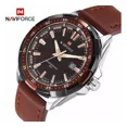 thumbnail image 2 of Reloj Deportivo Naviforce Original De Cuarzo Para Hombre Color De La Correa Marrón Color Del Bisel Plateado Color Del Fondo Marrón, 2 of 3