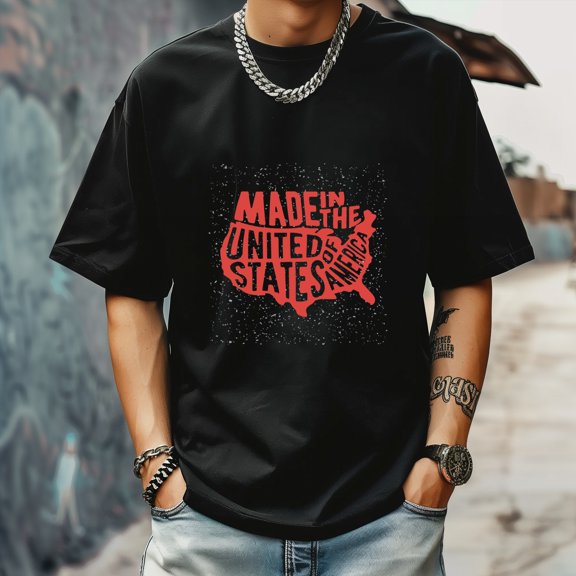 Men's T Shirt Round Neck Patterned Tee Summer New Sports Shirt Vintage Style Gift for Friends XS