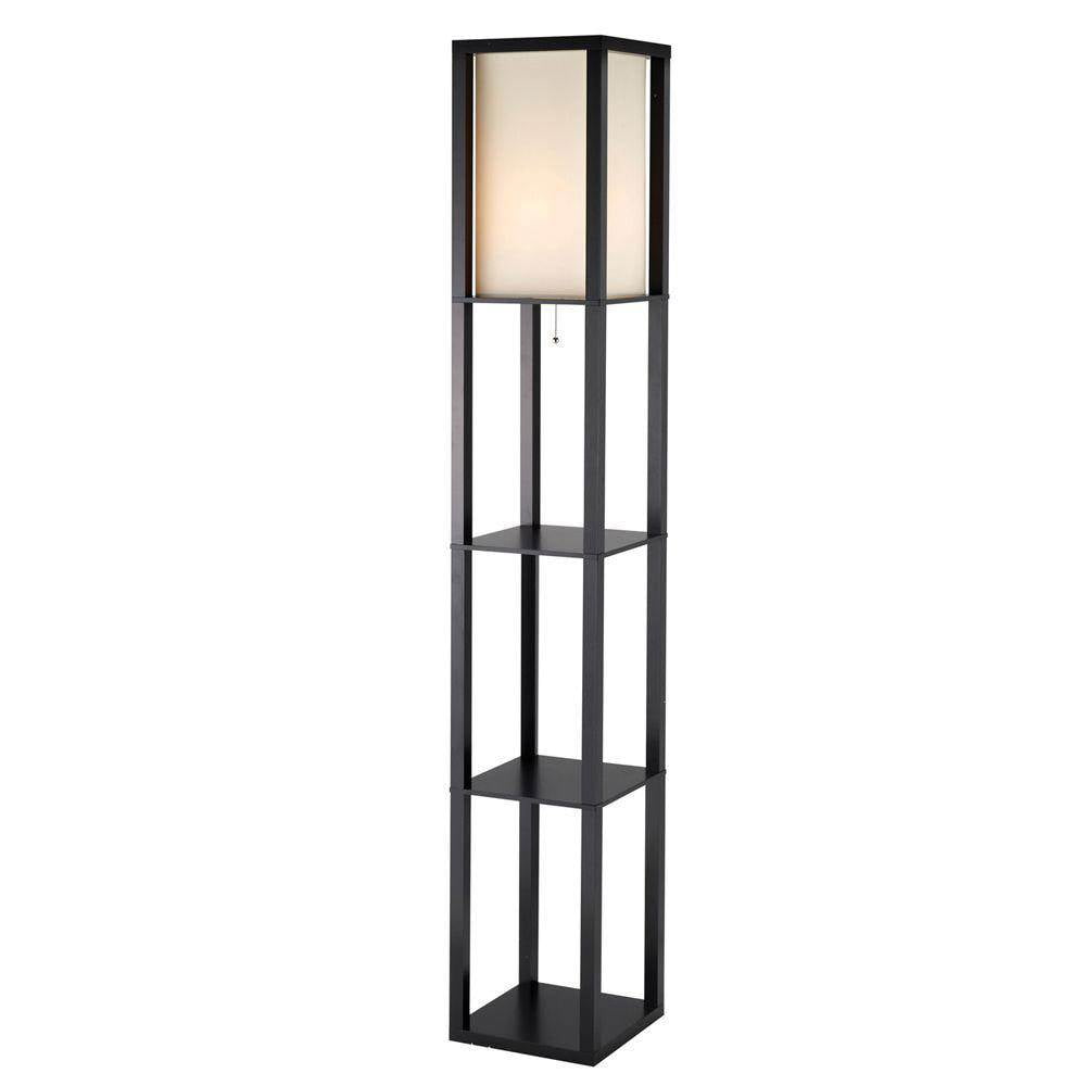 72&#34; Titan Tall Shelf Floor Lamp Black - Adesso