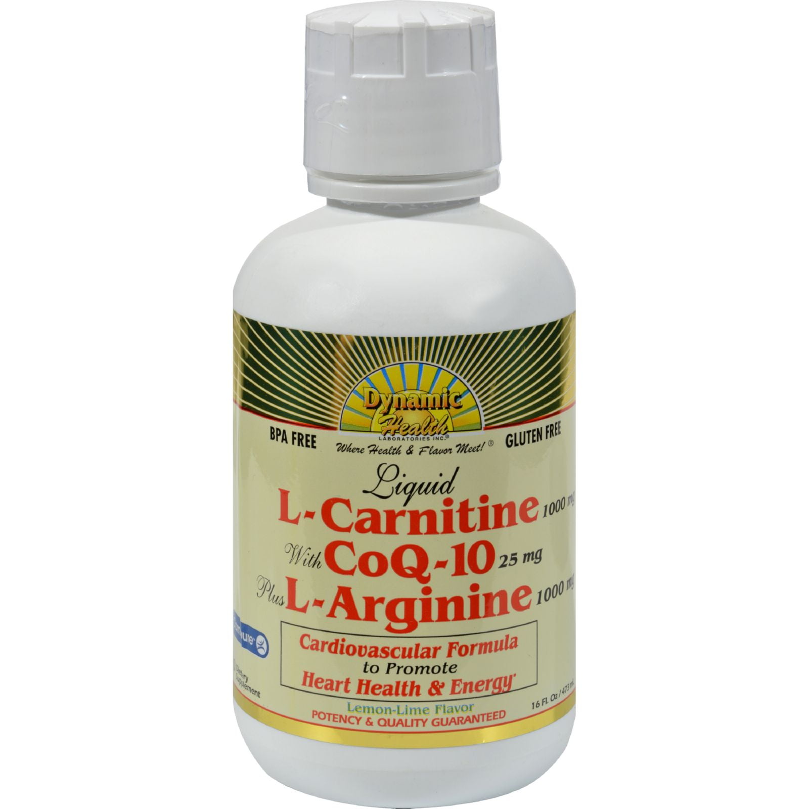 Dynamic Health Liquid LCarnitine with CoQ10 plus LArginine, Lemon