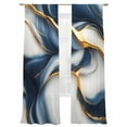 thumbnail image 2 of Marble Texture Sheer Curtains 96 Inches Long 2 Panels Modern Golden Blue Fluid Art Light Filtering Semi Sheer Window Curtains Drapes for Bedroom Living Room 52"x96", 2 of 7