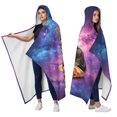 thumbnail image 2 of Funny Pizza Cat Wearable Blanket Hoodies for Women Men Adults Cat Lovers Cozy Soft Colorful Galaxy Space Cats Hooded Blankets for Sofa Bed Decor Birthday Gifts 50x60 Inch, 2 of 5