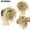 D, variant on Blonde and Brown High Temperature Silk Synthetic Messy Hair Tie Bun Wig Fiber Natural for Stylish