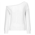 thumbnail image 6 of cfhntfmh Women Dressy Casual Tops Trendy One-Shoulder Long Sleeve Tunic Blouses Breathable Cutout Pullover Shirts, 6 of 7