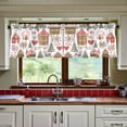 thumbnail image 3 of Yayeee Kitchen Curtains Tier Set of 2 Light Filtering 57"x36" Over Sink Window Panels, Brown Nordic Christmas House, 3 of 7