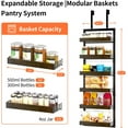 thumbnail image 4 of Over The Door Organizer, 6-Tier Over The Door Pantry Organizer, Heavy Duty Metal Frame, Spice Rack, Behind the Door Storage for Kitchen, Bathroom, Laundry Room, 16.9”L×6.3”W×51.2”H (Black), 4 of 9