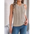 thumbnail image 5 of Womens Summer Tank Top Ribbed Sleeveless Shirts Casual Loose Knit Sweater Vest Khaki M, 5 of 7