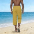 thumbnail image 2 of KyCheLot Men's Capri Pants Straight Leg Loose Crop Pant Elastic Waist Drawstring Beach Yoga Pants Capris with Pockets, 2 of 7
