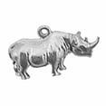 thumbnail image 1 of Sterling Silver 24" Unisex 1.5mm Box Chain 3D Adult Rhinoceros Pendant Necklace, 1 of 2