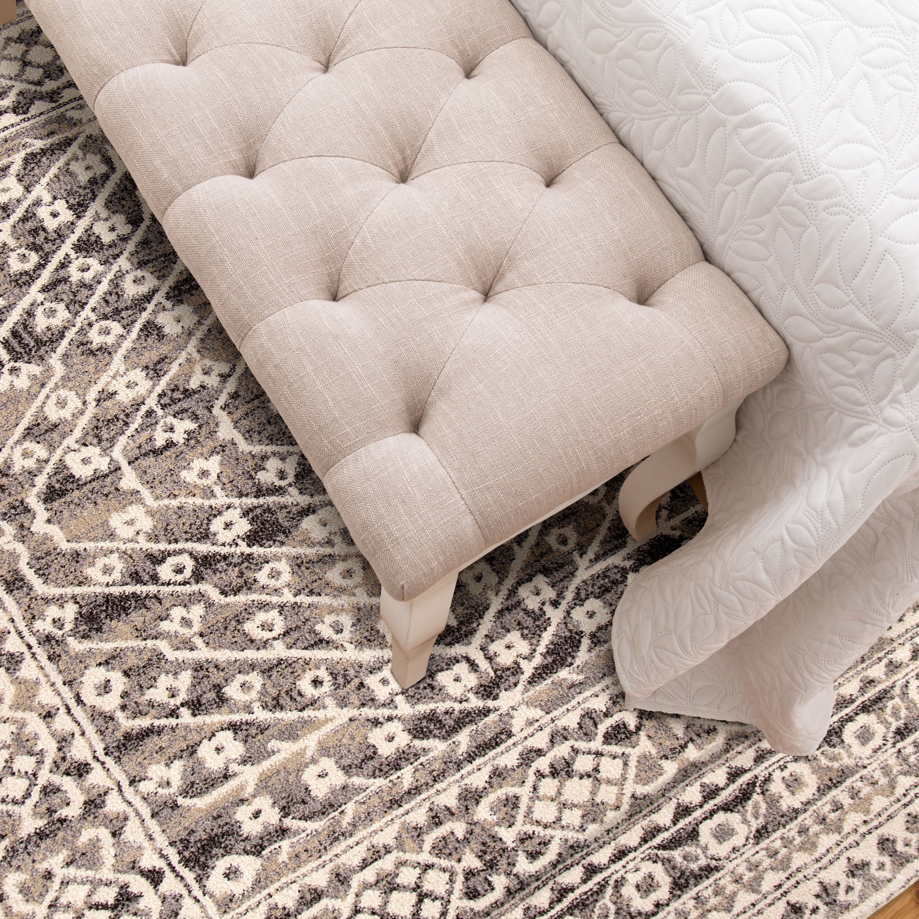 My Texas House Delilah 9' X 13' Light Grey Geometric Area Rug