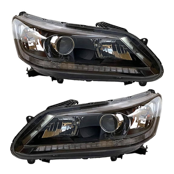 New Pair Of Halogen Headlight Compatible With Honda Accord Sedan 2013-2015 by Part Number 33100-T2A-A01 33100T2AA01 33150-T2A-A01 33150T2AA01 HO2503151 HO2502151